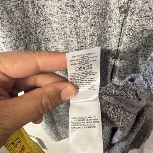 Lucky Brand Round Sweater Dress Charcoal Grey Sz Large Knee Length Fall NEW - Picture 9 of 9